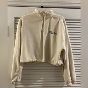 Adidas Off-White Fleece Cropped Jacket